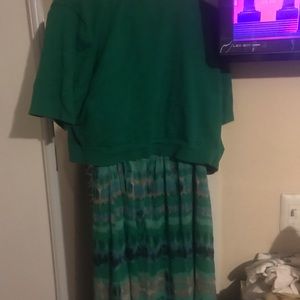 Dress Barn tank dress with Matching Green Bolero